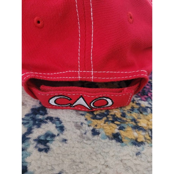 CAO La Traviata Maduro Embroidered red Baseball Cap EUC OSFM strapback - Picture 7 of 9
